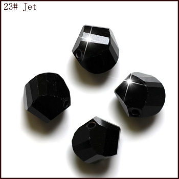 Imitation Austrian Crystal Beads, Grade AAA, Faceted, Polygon, Black, 8mm, Hole: 0.9~1mm