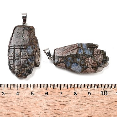 Natural Labradorite Carved Pendants(G-K369-01P-01)-3