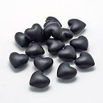 Food Grade Eco-Friendly Silicone Focal Beads, Heart, Black, 19x20x12mm, Hole: 2mm(SIL-R003-10)