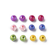Opaque Acrylic Beads, AB Color, Faceted Round, Mixed Color, 6x5.5mm, Hole: 1.5mm, about 4800pcs/500g(MACR-S371-135-I)