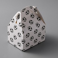 Football Pattern Kraft Paper Candy Boxes, White, Finish Product: 8x6x11cm(CON-WH0084-34A)