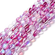 Synthetic Moonstone Beads Strands, Round, Fuchsia, 10mm, Hole: 1mm, about 37~39pcs/strand, 14.76''~14.96''(37.5~38cm)(G-E573-02C-32)