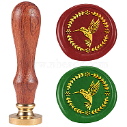 Wax Seal Stamp Set, Sealing Wax Stamp Solid Brass Head,  Wood Handle Retro Brass Stamp Kit Removable, for Envelopes Invitations, Gift Card, Bird, 83x22mm, Stamps: 25x14.5mm(AJEW-WH0208-1207)