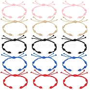 10Pcs 5 Colors Adjustable Braided Nylon Cord Link Bracelet Making, with 304 Stainless Steel Open Jump Rings, Mixed Color, Single Chain Length: about 6 inch(15cm), 2pcs/color(AJEW-SC0002-18)