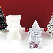 DIY Christmas Santa Claus Food Grade Silicone Candle Molds, for Scented Candle Making, White, 107x75x75mm(XMAS-PW0001-017)