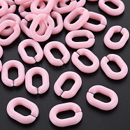 Opaque Acrylic Linking Rings, Quick Link Connectors, For Jewelry Chains Making, Frosted, Oval, Pink, 19.5x15x5mm, Inner Diameter: 6x11
mm(MACR-S373-19B-A07)