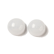 Glass Cabochons, Imitation Gemstone, Half Round, White, 8x4mm(GLAA-B017-07A-01)