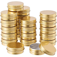 Round Aluminium Tin Cans, Aluminium Jar, Storage Containers for Cosmetic, Candles, Candies, with Screw Top Lid, Golden, 5.5x2.1cm, 30pcs, Cartons: 20x20x10cm(CON-BC0004-07G-30ml)