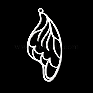 201 Stainless Steel Pendants, Laser Cut, Wing, Stainless Steel Color, 45x20x1mm, Hole: 1.6mm(STAS-S105-LA413-1)