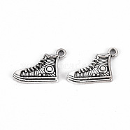 Tibetan Style Alloy Pendants, Lead Free & Cadmium Free, Shoes, Antique Silver, 12x16x1.5mm, Hole: 1.5mm, about 730cs/500g(TIBE-N010-68AS-RS)