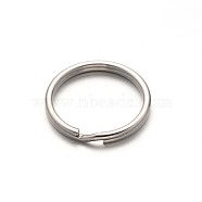 304 Stainless Steel Split Key Rings, Keychain Clasp Findings, Stainless Steel Color, 15x1mm(STAS-M216-01A)