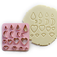 ABS Plastic Plasticine Tools, Clay Cutters, Modeling Tools, Pink, Heart, 10x10cm(FIND-PW0021-18D)
