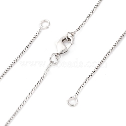 0.9MM Brass Box Chain Necklaces Making, with 304 Stainless Steel Lobster Clasps, Lead Free & Cadmium Free, Long-Lasting Plated, Rack Plating, Platinum, 17.56 inch(44.6cm)(NJEW-D302-74P)