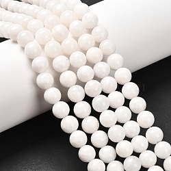 Natural White Jade Round Bead Strands, Grade A, White, 8mm, Hole: 1mm, about 48pcs/strand, 14.9 inch(G-J285-01)