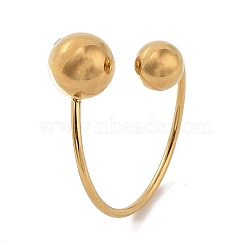 Ion Plating(IP) 304 Stainless Steel Round Cuff Rings for Women, Real 18K Gold Plated, Inner Diameter: 21mm(RJEW-G315-03G)