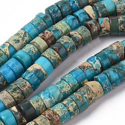 Natural Imperial Jasper Beads Strands, Dyed, Column, Light Sea Green, 6~6.5x3~3.5mm, Hole: 1.2mm, about 115pcs/strand, 15.35 inch~15.74 inch(39~40cm)(G-I263-01A)