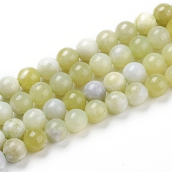 Natural Green Jade Beads Strands, Round, 8mm, Hole: 1mm, about 50pcs/strand, 14.96 inch(38cm)(G-G844-01-8mm)