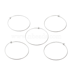 304 Stainless Steel Surgical Stainless Steel Wine Glass Charms Rings, Hoop Earring Findings, DIY Material for Basketball Wives Hoop Earrings, Stainless Steel Color, 54x50x0.7mm(X-STAS-L214-01G-P)