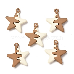 Spray Painted Alloy Pendants, Two Tone, Lead Free & Cadmium Free, Star, Camel, 19.5x17x4mm, Hole: 1.4mm(FIND-I016-B05)