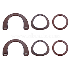 6 Pcs 3 Styles Wood Bag Handles, for Bag Straps Replacement Accessories, Coconut Brown, 2pcs/style(WOOD-CA0001-15)