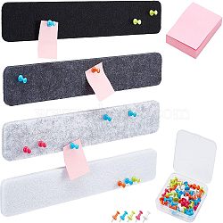 Nbeads Felt Self-adhesion Message Plates Set, with Drawing Pins, Rectangle, Mixed Color, 2.3~33x0.8~5.2x0.8~0.9cm, 49pcs/set, 1set/bag(DIY-NB0005-42)