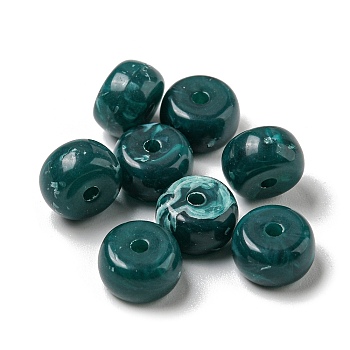 Opaque Acrylic Bead, Rondelle, Teal, 8x5mm, Hole: 1.6mm