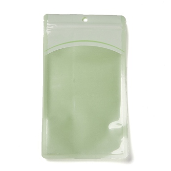 Plastic Zip Lock Bag, Storage Bags, Self Seal Bag, Top Seal, with Window and Hang Hole, Rectangle, Light Green, 21x12x0.15cm, Unilateral Thickness: 3.3 Mil(0.085mm)