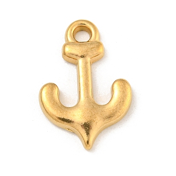 Ion Plating(IP) 304 Stainless Steel Pendants, Anchor Charm, Real 18K Gold Plated, 21x14x2.5mm, Hole: 2.1mm