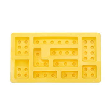 Building Blocks DIY Silicone Molds, Fondant Molds, for Ice, Chocolate, Candy, UV Resin & Epoxy Resin Craft Making, 10 Cavities, Random Color, 150x85x20mm