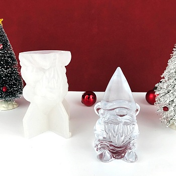 DIY Christmas Santa Claus Food Grade Silicone Candle Molds, for Scented Candle Making, White, 107x75x75mm