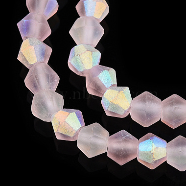 Imitez des brins de perles en verre givré bicône en cristal autrichien(GLAA-F029-TM4mm-A26)-4