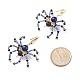 Boucles d'oreilles pendantes araignée tressées en pierre de lave naturelle et lapis-lazuli(EJEW-TA00102-01)-4