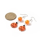 Halloween Pumpkin Jack-O'-Lantern Synthetic Turquoise Dangle Earring(EJEW-JE05170)-3