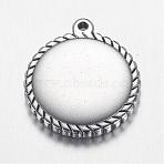 Tarnish Resistant 304 Stainless Steel Pendants, Flat Round, Stamping Blank Tags, Stainless Steel Color, 22x19x3mm, Hole: 1.5mm(STAS-G108-17)