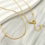 1.2MM Brass Ball Round Snake Chain Necklaces for Women Men, Rack Plating, Long-Lasting Plated, Lead Free & Cadmium Free, Real 18K Gold Plated, 18.31 inch(46.5cm)(X-NJEW-F350-03G)