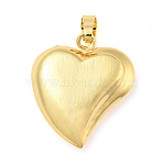 Rack Plating Brass Pendants, Cadmium Free & Lead Free, 
Long-Lasting Plated, with Jump Ring, Heart, Real 18K Gold Plated, 33x29x9mm, Hole: 9.5x6.5mm(KK-C044-08G)