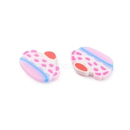 Handmade Polymer Clay Cabochons, Craft Accessories, Cake, Colorful, 4.5x5.5x0.4mm, about 33000pcs/bag(CLAY-CJC0012-012)