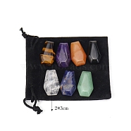 7Pcs Mixed Gemstone Display Decorations, for Home Decoration, Trapezoid, 20x30mm, 7pcs/set(PW-WG33192-07)