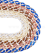 Gorgecraft Handmade CCB Plastic Curb Chain, with Acrylic Linking Rings, Imitation Gemstone, for Handbag Chain Making, Golden, Mixed Color, Link: 22~23x16~17x5mm, 39.37 inch(1m)/strand, 5strands/set(AJEW-GF0001-86)
