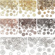 Zinc Alloy  Open Back Bezel Cabochons, Gear, For DIY UV Resin, Epoxy Resin Jewelry Making, Cadmium Free & Lead Free, Mixed Color, 7~18x7~19x~1~2mm, 8 colors, 20g/color, 160g/box.(PALLOY-OC0002-57)