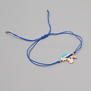 Glass Seed Braided Bead Bracelet, Unicorn Friendship Bracelet for Women, Medium Blue, 11 inch(28cm)(BJEW-A121-54)