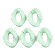 Opaque Spray Painted Acrylic Linking Rings, Quick Link Connectors, for Curb Chains Making, Twist, Aquamarine, 23x17x4.5mm, Inner Diameter: 13.5x7mm(X-OACR-S036-001A-I12)