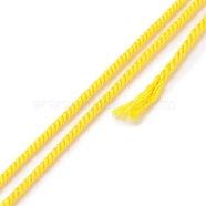 Cotton Cord, Braided Rope, with Paper Reel, for Wall Hanging, Crafts, Gift Wrapping, Gold, 1.2mm, about 27.34 Yards(25m)/Roll(OCOR-E027-01B-08)