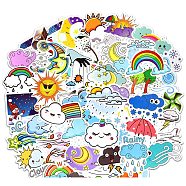 50Pcs PVC Self-Adhesive Cartoon Stickers, Waterproof Decals for Party Decorative Presents, Kid's Art Craft, Cloud, 50~100mm(WG86693-13)