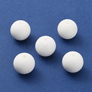 Silicone Beads, Round, White, 14.5~15mm, Hole: 2.2mm(SIL-WH0012-001E)