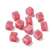 Transparent Acrylic Beads, Cube, Indian Red, 8x8x9mm, Hole: 2mm, about 920~940pcs/500g(OACR-A021-14C)