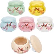 Nbeads 6Pcs 6 Colors Porcelain Mini Tea Storage Containers, Refillable Bottle, for Tea, Coffee, Herb, Candy, Chocolate, Sugar Storage, Mixed Color, 4.65x3.2cm, Capacity: 30ml(1.01fl. oz), 1pc/color(CON-NB0001-94)