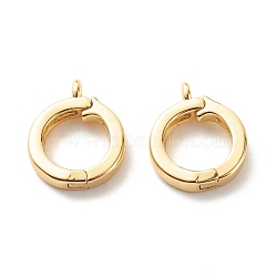 Eco-Friendly Brass Charms, Openable Pendants Long-Lasting Plated, Lead Free & Cadmium Free, Ring, Real 18K Gold Plated, 14x11.5x3mm, Hole: 1.5mm(KK-G405-12G-RS)