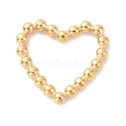 Ion Plating(IP) 304 Stainless Steel Linking Rings, Imitation Round Beaded Heart, Golden, 20x22x2.5mm, Inner Diameter: 12x16mm(STAS-G264-04G)