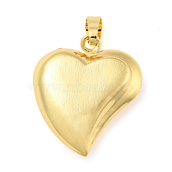 Rack Plating Brass Pendants, Cadmium Free & Lead Free, 
Long-Lasting Plated, with Jump Ring, Heart, Real 18K Gold Plated, 33x29x9mm, Hole: 9.5x6.5mm(KK-C044-08G)